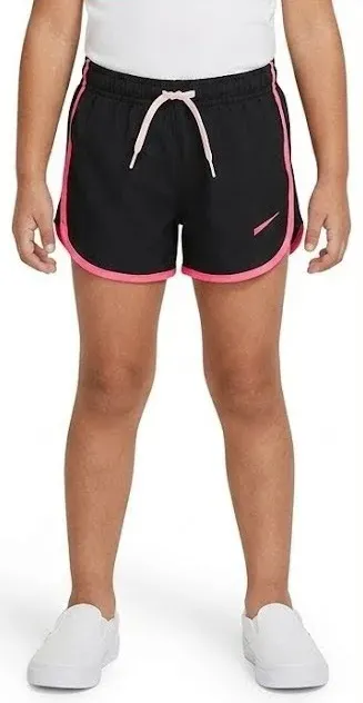 Short playero negro con bordes y cordón de ajuste en color rosa fucsia de estilo ligero.